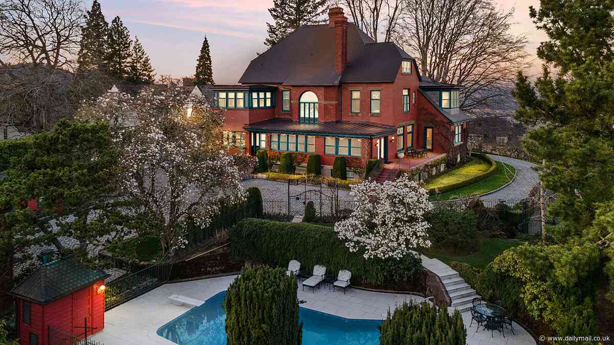 Gorgeous Gilded Age mansion with its own ballroom, pool, guest house and sweeping views over lush Oregon countryside lists for $5.5m