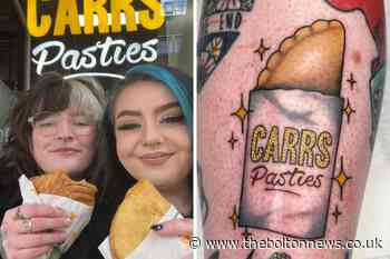 Horwich woman has Carrs Pastie  brand  tattooed onto her leg