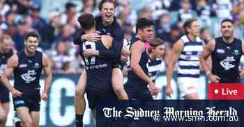 AFL LIVE updates: Clinical Cats’ eye-catching first half against Blues; St Kilda’s Higgins whacked with three-game ban