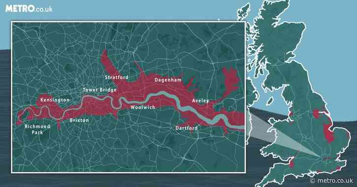Map shows parts of UK that could be underwater by 2050