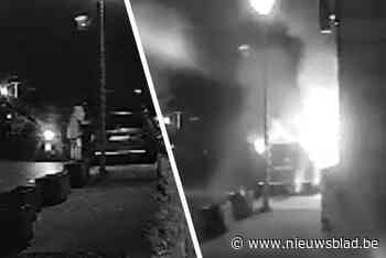 Beelden tonen ontploffing in wagen nadat duo er brandbaar voorwerp in gooit in Lanaken