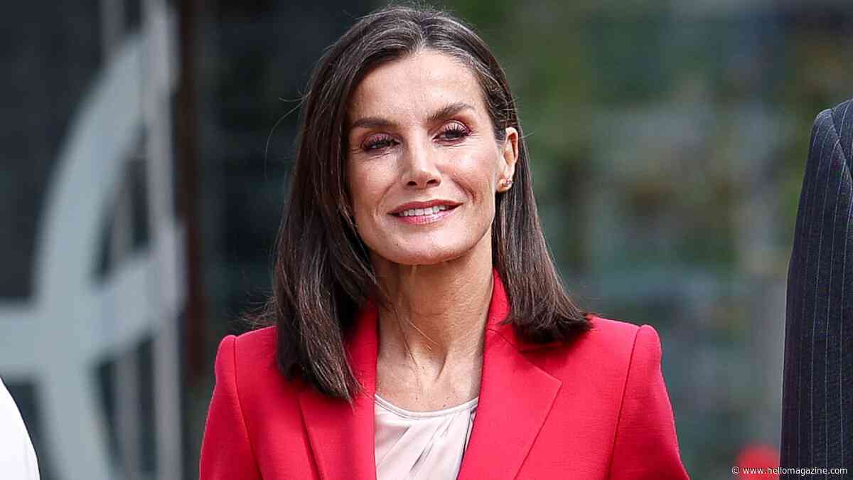 Queen Letizia's showstopping crimson suit perfects dopamine dressing in 2024