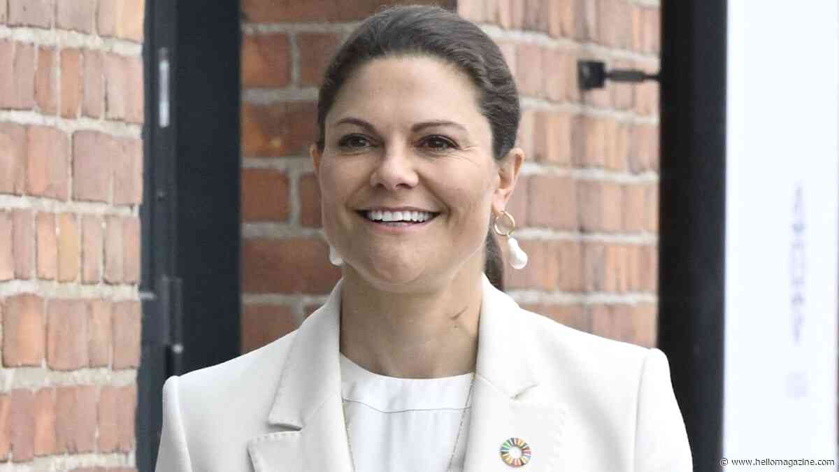 Crown Princess Victoria is the epitome of elegance in fitted power suit