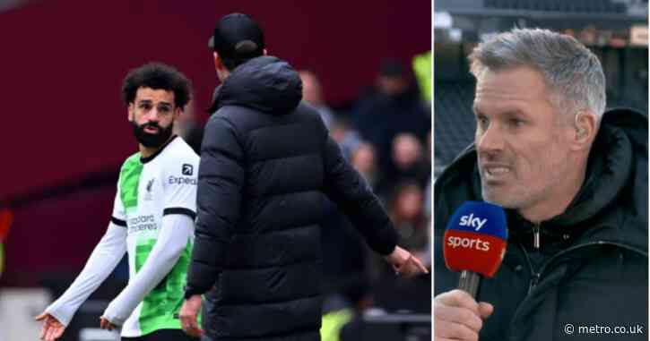 Jamie Carragher gives theory on Mohamed Salah row with Jurgen Klopp after Liverpool draw