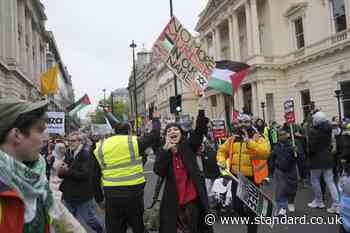 Two arrested as activists descend on capital for pro-Palestine march