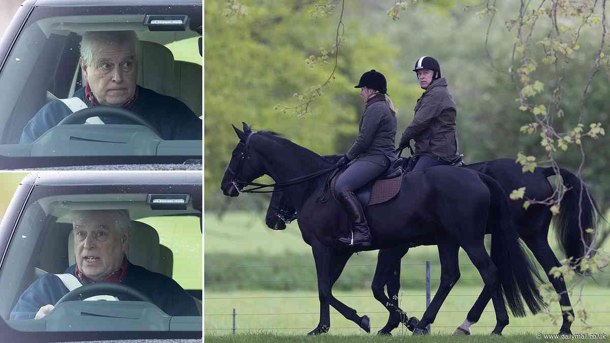 Prince Andrew goes for a ride a day after it was announced King Charles will be returning to public duties as monarch continues cancer treatment