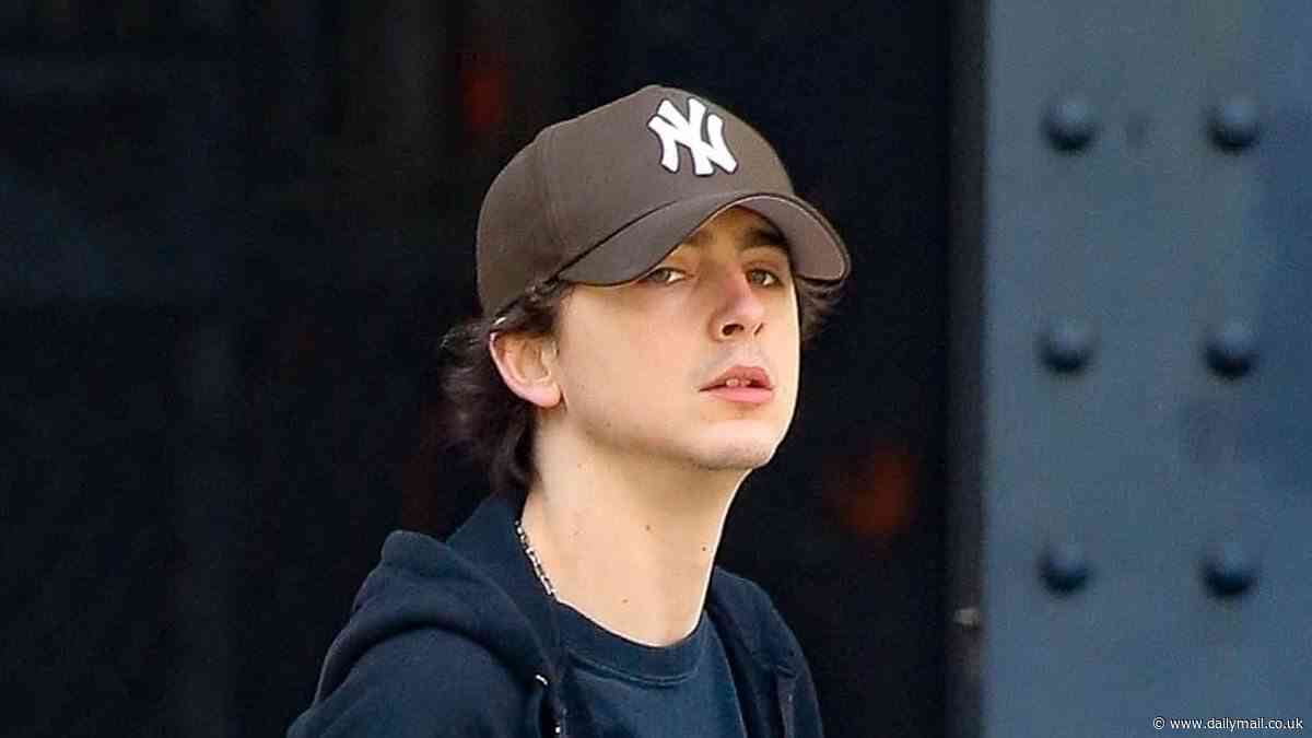 Timothee Chalamet grabs coffee on a break from filming Bob Dylan biopic A Complete Unknown... after girlfriend Kylie Jenner debunked pregnancy rumors