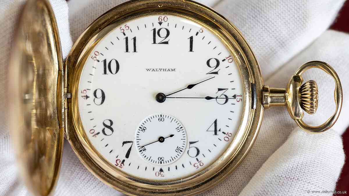 Gold pocket watch recovered from the body of the richest man on the Titanic who went down with the doomed ship after seeing his pregnant wife into a lifeboat sells for more than £1MILLION