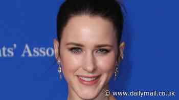Rachel Brosnahan is a radiant beauty in a chic black sleeveless gown as she hits the red carpet ahead of White House Correspondents' Dinner