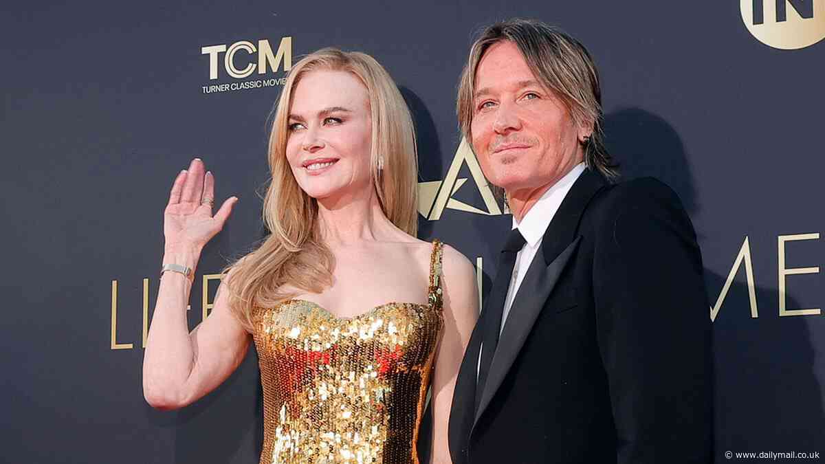 Nicole Kidman sparkles in gold Balenciaga with husband Keith Urban as she's honored at AFI Life Achievement Award gala: 'Deeply moved'