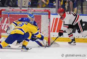 Blades tie series with overtime win
