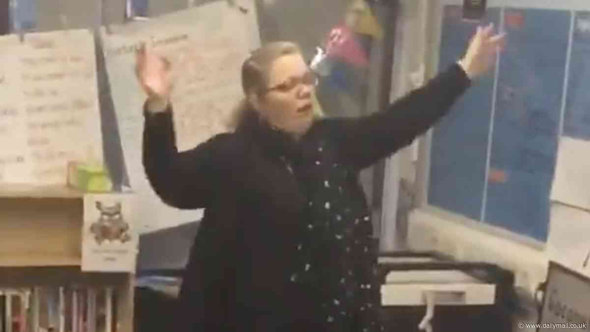 Moment killer teacher Fiona Beal dances in front of pupils months before she stabbed 'cheating' partner to death and buried his mummified body in the garden