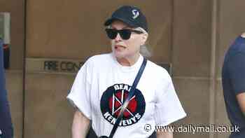 Blondie's Debbie Harry keeps a low profile in a hat and sunglasses as she goes shopping in Sydney