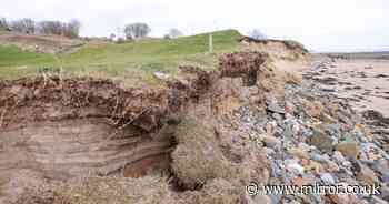Images of coastal erosion that show UK village in danger of falling into the sea