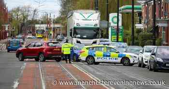Droylsden Road crash as road gets blocked with no trams running after 'serious' incident