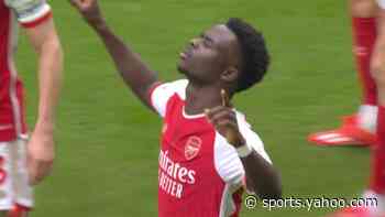Saka doubles Arsenal's lead against Tottenham