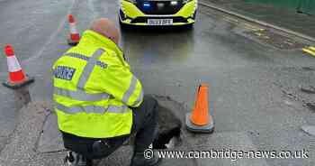 Sink hole discovered in middle of road in fenland town