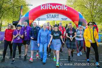 Streets turn tartan as fundraisers stride out on kiltwalk