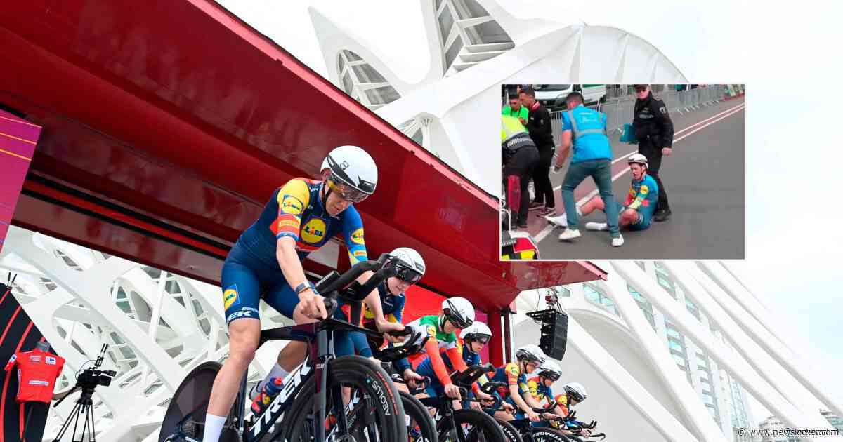 Ellen van Dijk komt lelijk ten val in ploegentijdrit Vuelta, maar wint wel met Lidl-Trek