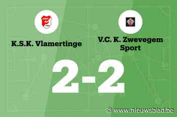 SK Vlamertinge speelt thuis gelijk tegen Zwevegem Sport