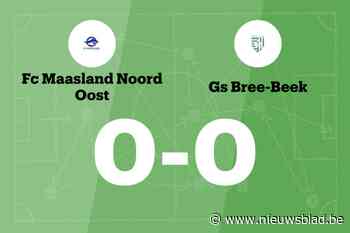 Doelpuntloze wedstrijd voor FC Maasland NO B en GS Bree-Beek B