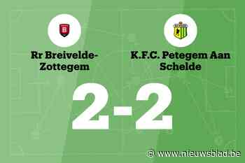 KFC Petegem Aan Schelde speelt gelijk in uitwedstrijd tegen RR Breivelde-Zottegem