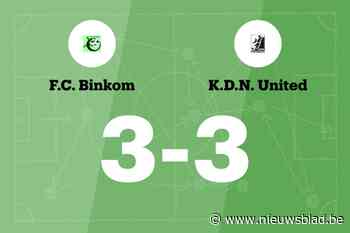 KDN United sleept gelijkspel uit de brand in de uitwedstrijd tegen FC Binkom