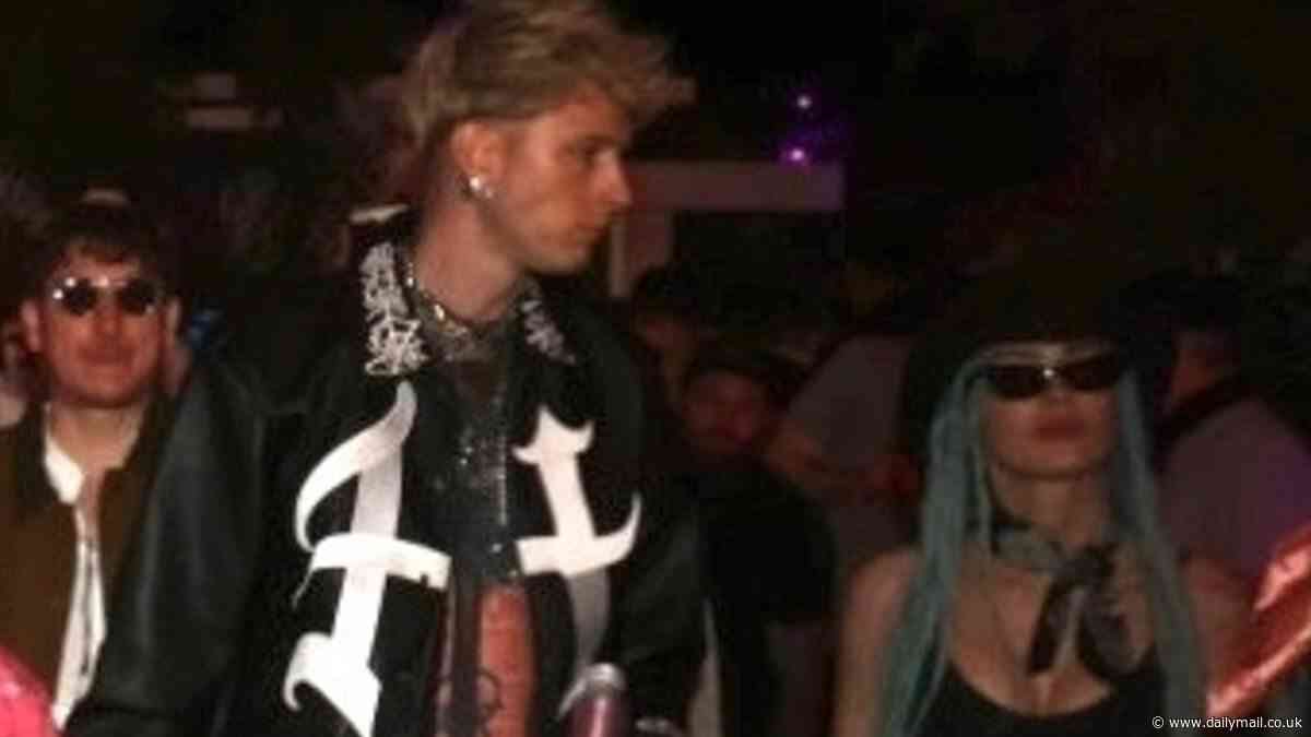 Megan Fox showcases her curves in all black as she and Machine Gun Kelly bring their goth-country glamour to Stagecoach night two