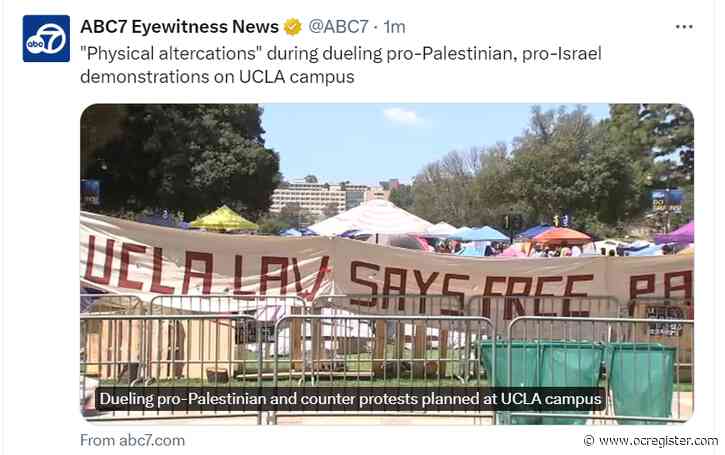 Dueling Pro-Palestine, Pro-Israel protests get heated at UCLA