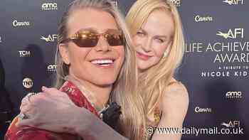 Christian Wilkins poses with Nicole Kidman in LA as actress becomes first Australian to win an American Film Institute Lifetime Achievement Award