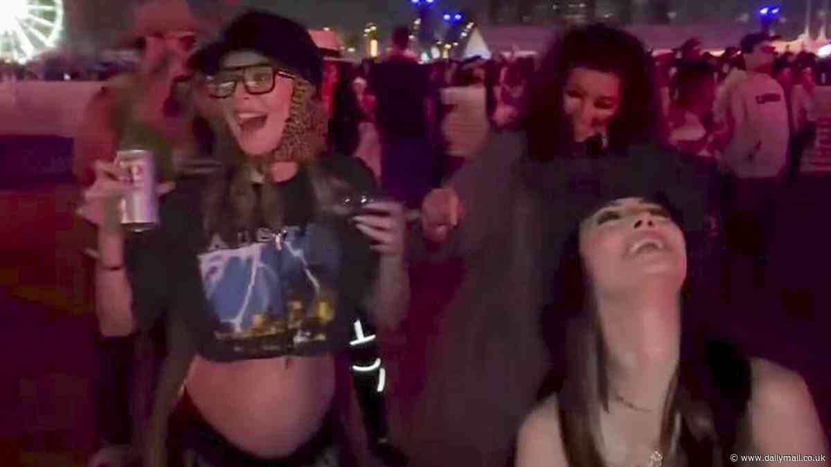 Vanderpump Rules' Lala Kent bares her baby bump in crop top and fringe skirt for line-dancing fun at Stagecoach festival