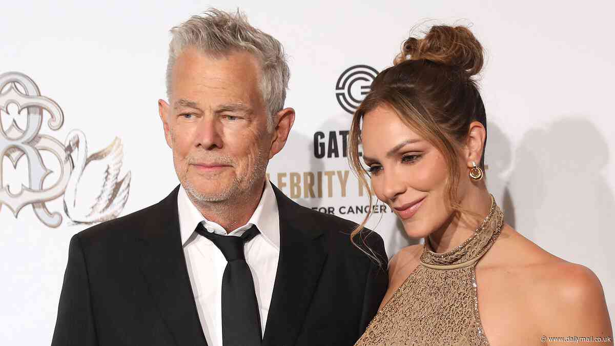 Katharine McPhee, 40, stuns in a sparkling nude bodycon dress while accompanying her husband David Foster, 74, at the 2024 Gateway Celebrity Fight Night