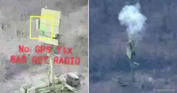 Epic moment £21,000 Ukrainian drone takes out £6,000,000 Russian radar system
