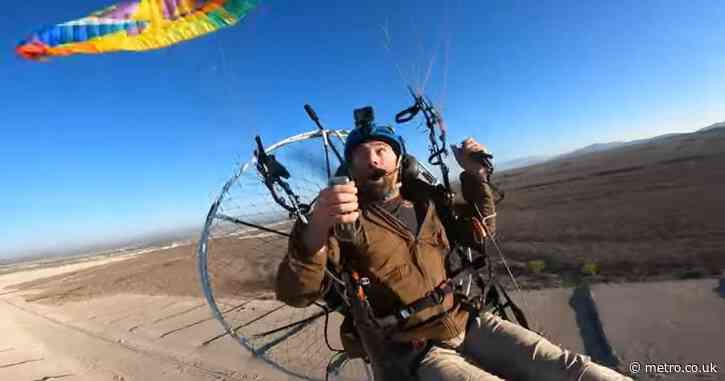 YouTuber breaks neck in paragliding crash and posts video of terrifying moment online
