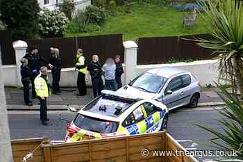 Brighton: Head on crash involving police car and Peugeot