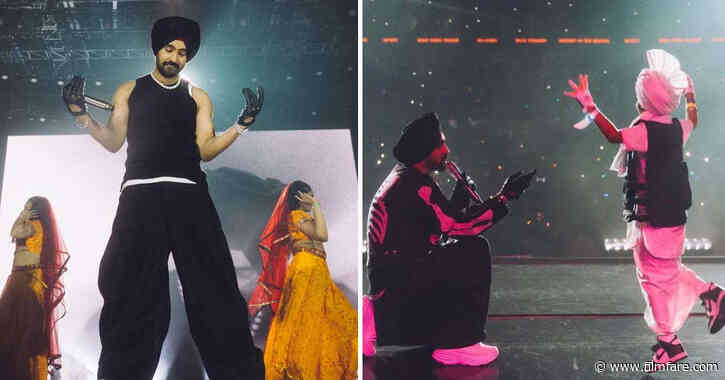 Diljit Dosanjh does bhangra with a little fan at his Vancouver concert