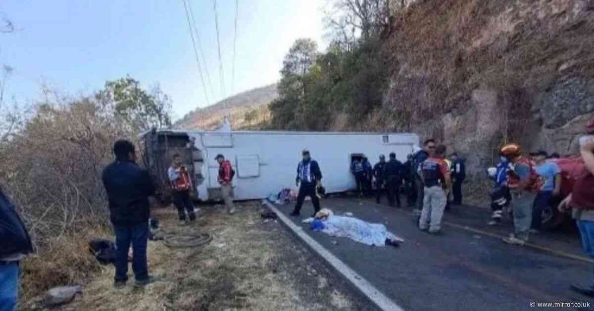 18 dead and 31 injured after bus overturns in horror crash in popular Mexico tourist hotspot