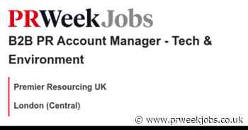 Premier Resourcing UK: B2B PR Account Manager - Tech & Environment