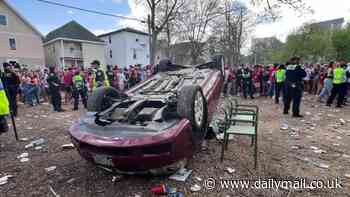 Mifflin Street Block Party results in flipped car, over 80 arrests and an injured cop at annual event that began as a Vietnam War protest in 1969
