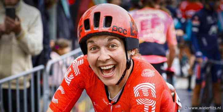En of ze blij is! Alison Jackson gaat compleet uit haar dak na zege in La Vuelta Femenina
