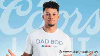 Patrick Mahomes owns his 'Dad Bod' image by releasing hilarious Coors Light six-pack shirt for charity - after the Chiefs star joked his padded waistline is PERFECT for the NFL