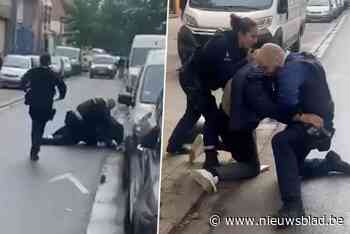 Beelden tonen hoe agressieveling zich verzet bij arrestatie: “Schande dat mensen liever filmen dan agent te hulp te schieten”