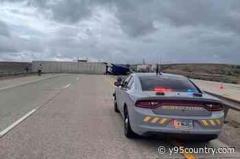 Semi Flips Over on I-80 in Wyoming, Distracted Driving to Blame
