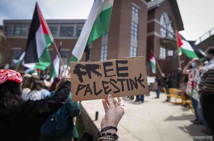 As UVM pro-Palestinian encampment enters 2nd day, protestors call for action at commencement