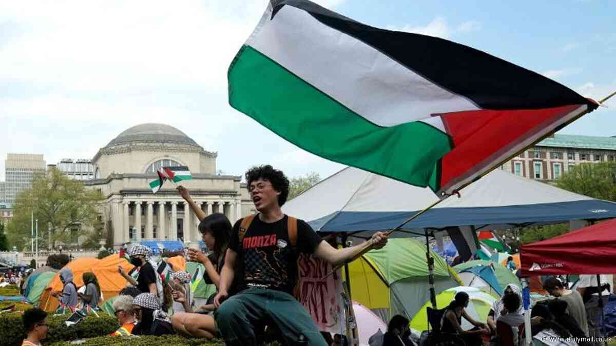 Columbia starts SUSPENDING students in anti-Israel encampment barring them from campus and student housing after hundreds refused Ivy League university's demand that they vacate by Monday afternoon