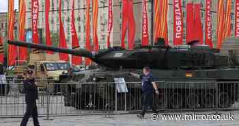 Vladimir Putin flaunts captured US tanks and British armoured cars from Ukraine in chilling display