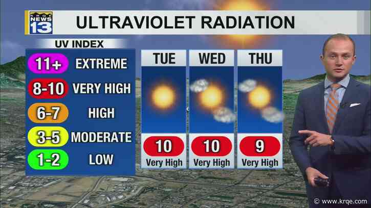 ABQ to have the highest UV index in the country on Tuesday