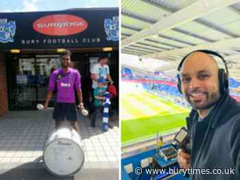 Bury: Sanny Rudravajhala bringing drum to Charnock Richard match