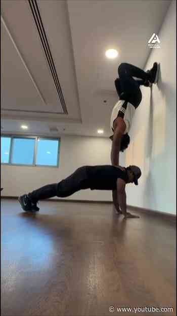 @BboyBharatRagathi and his friend have a blast working out together