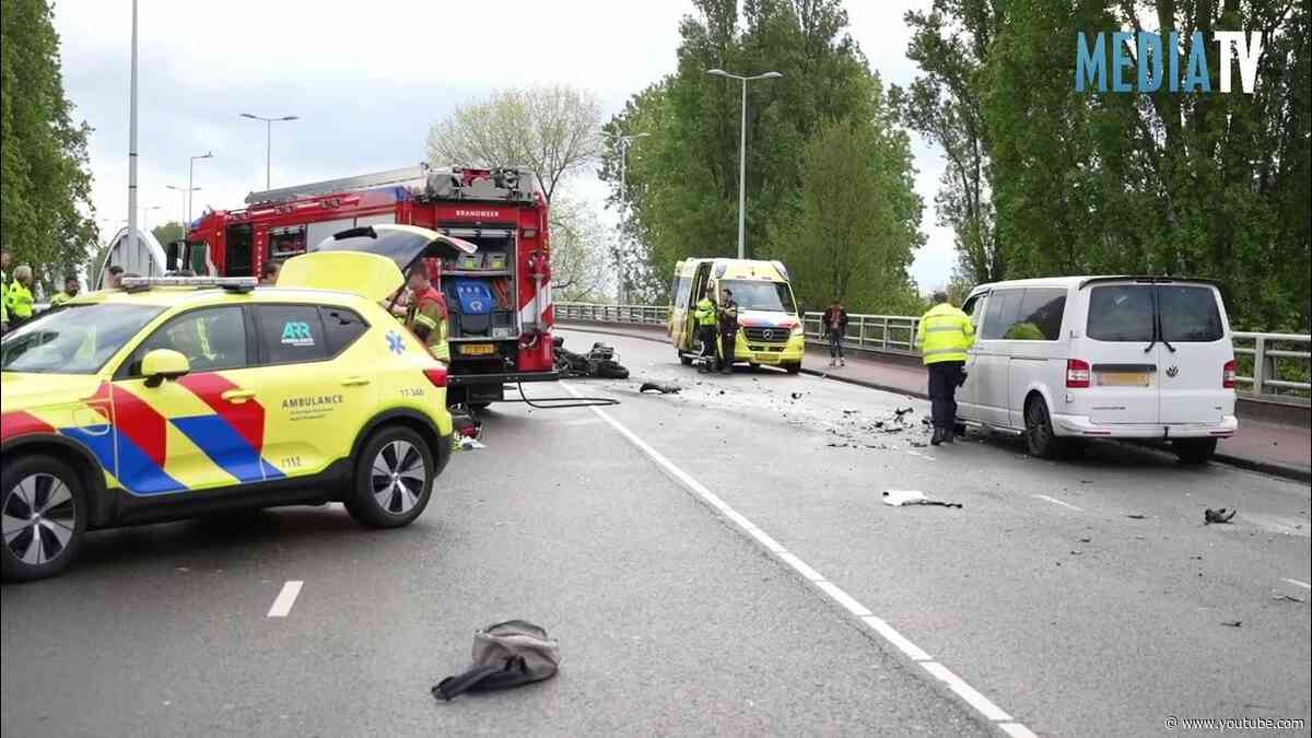 Motorrijder overleden na aanrijding Stadionviaduct Rotterdam
